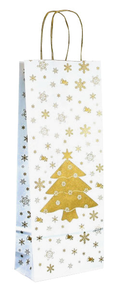 Vánoční taška bílá "Zlatý stromeček"